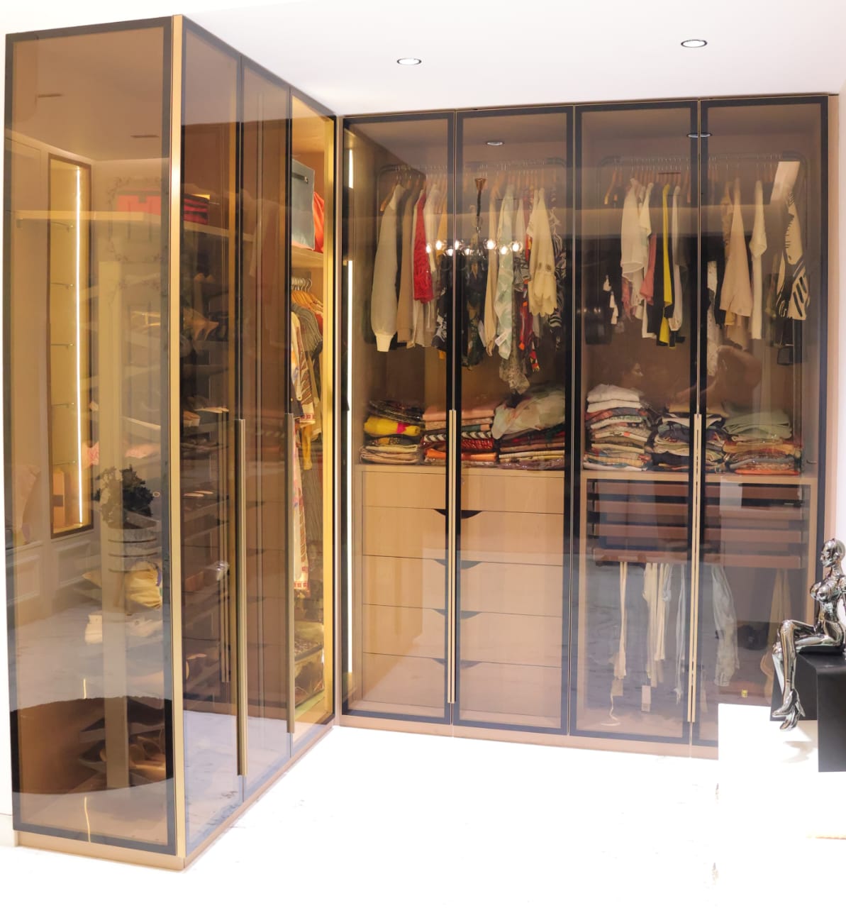Tinted Glass Finish Modular wardrobe